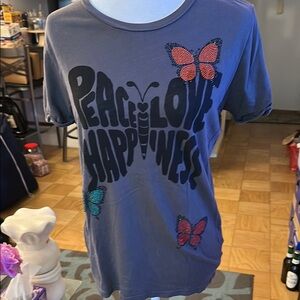 Lauren Moshi grey tee shirt with crystal stones